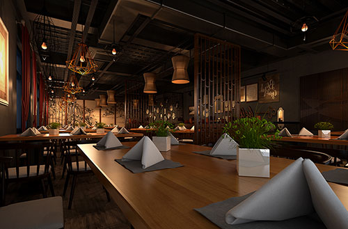 无锡简约大气中式风格餐厅设计装修效果图